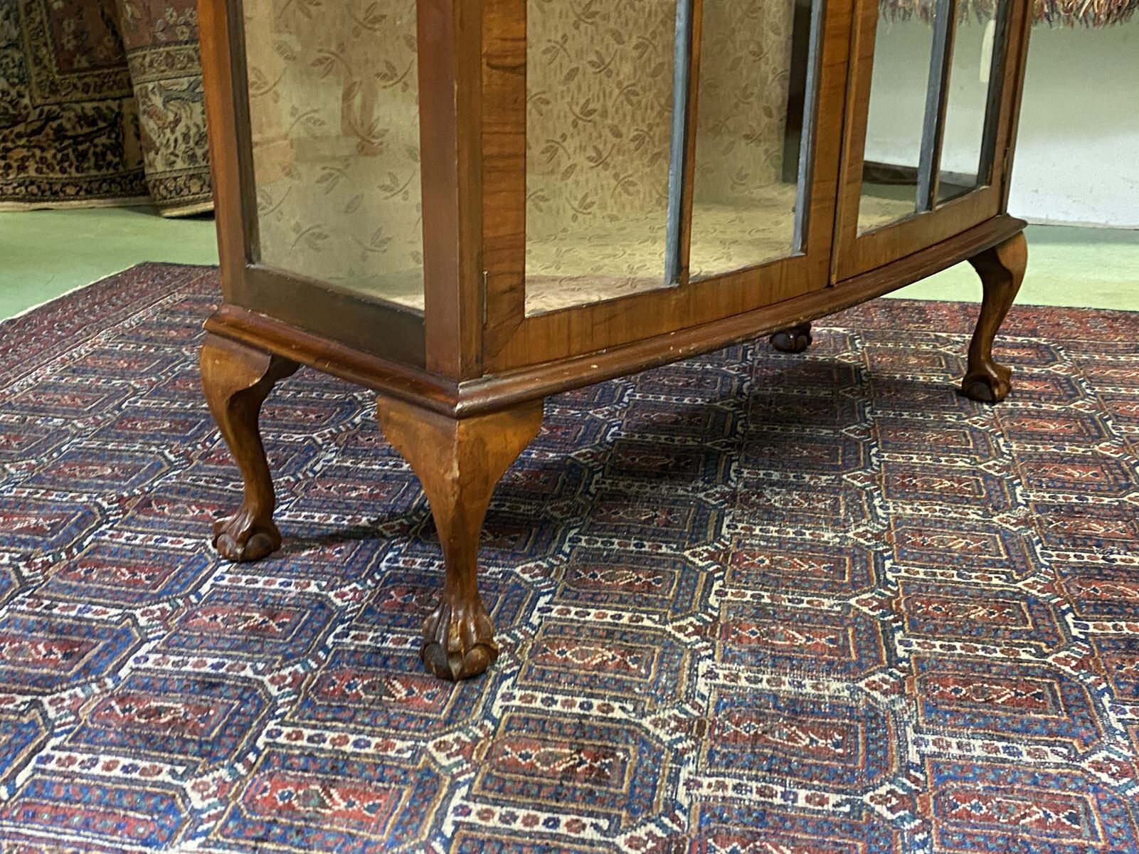 English art deco walnut showcase