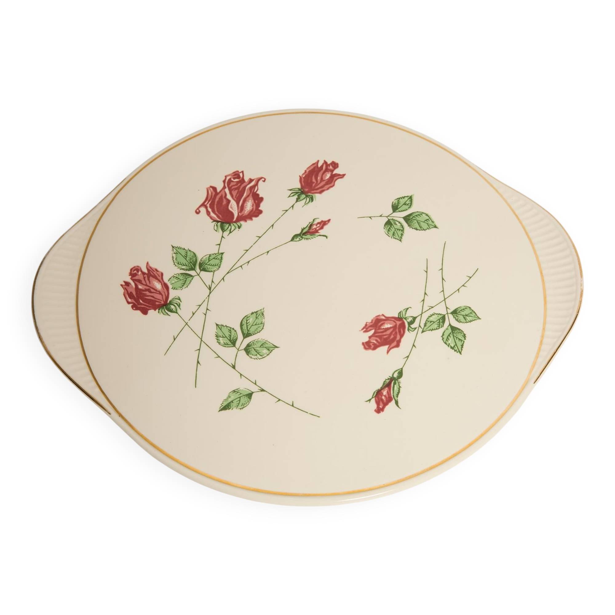 Assiette décorative Rose vintage du milieu du siècle, Allemagne, années 1970