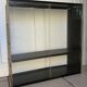 Double gold metal string shelves and black trays, vintage, 60s