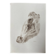 Painting signed sepia monochrome watercolor study of the statue “Rodin’s kiss”