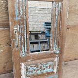 Burmese teak window mirror