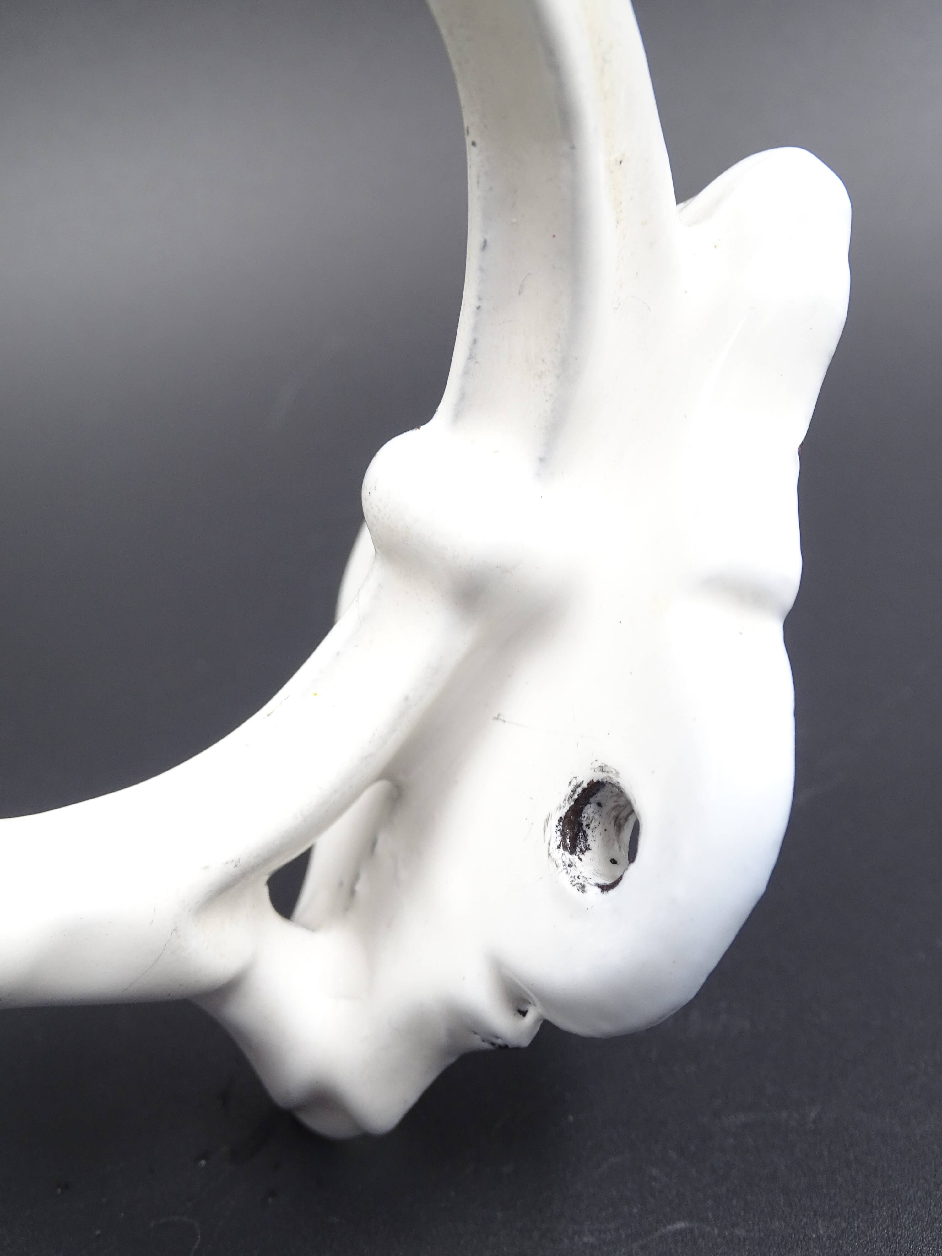 Old white enamelled metal patère