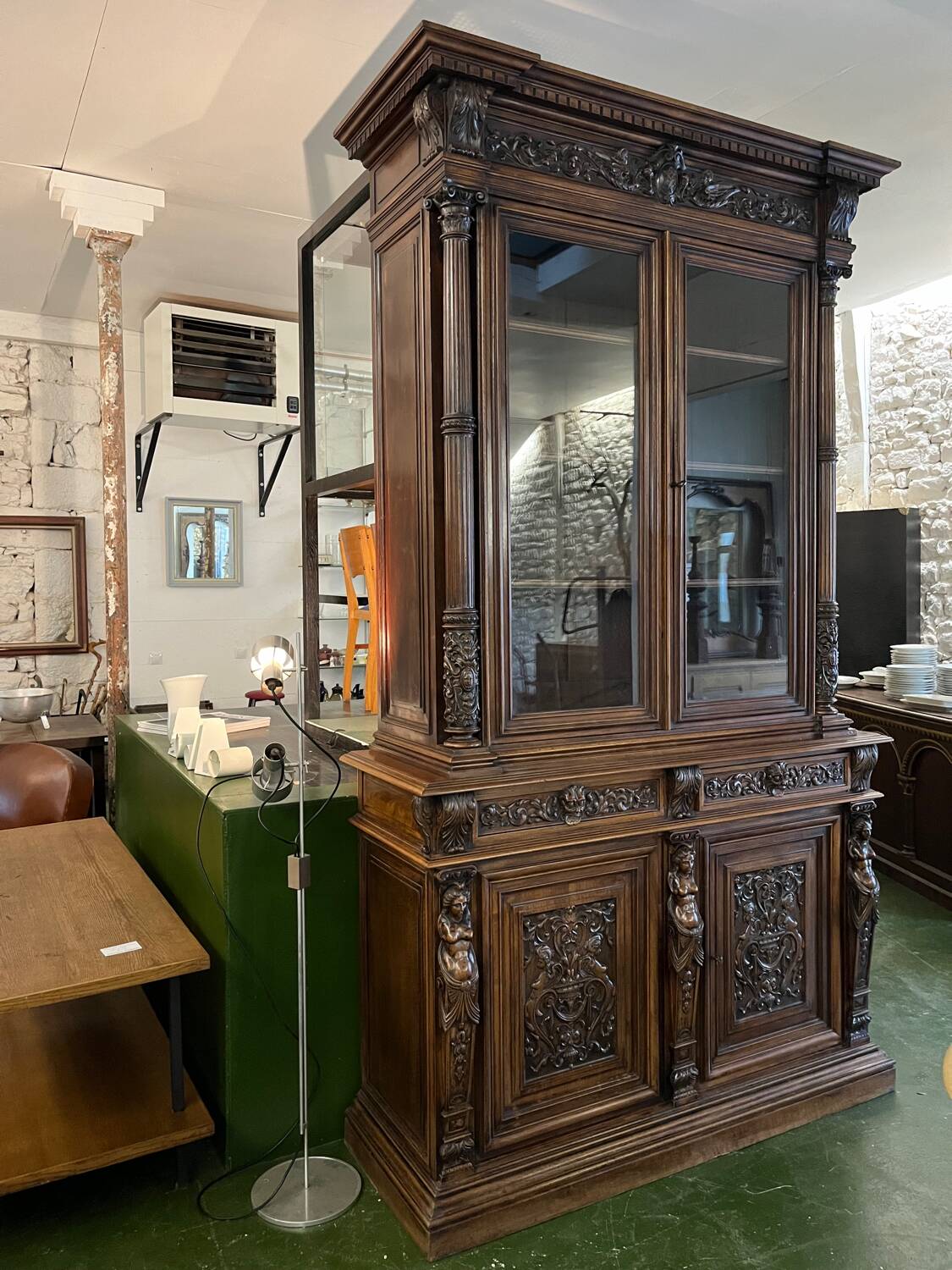 Pair of glass-fronted library cabinets