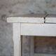 Antique wooden table, wheeled side table, kitchen table, interior decoration