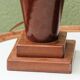 Pair of turned wooden bedside lamps