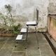 Vintage stepladder in Formica, wood and chromed metal