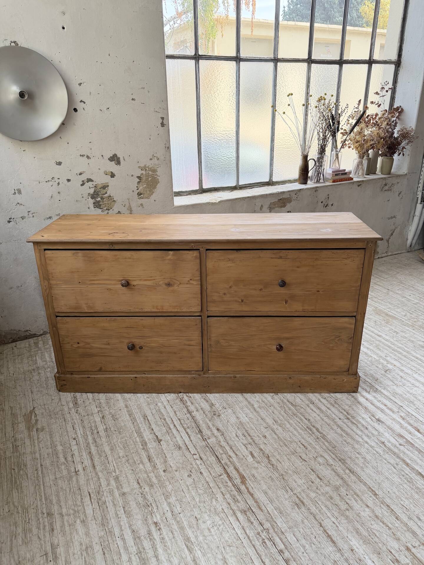 1950s pine workshop furniture 175cm