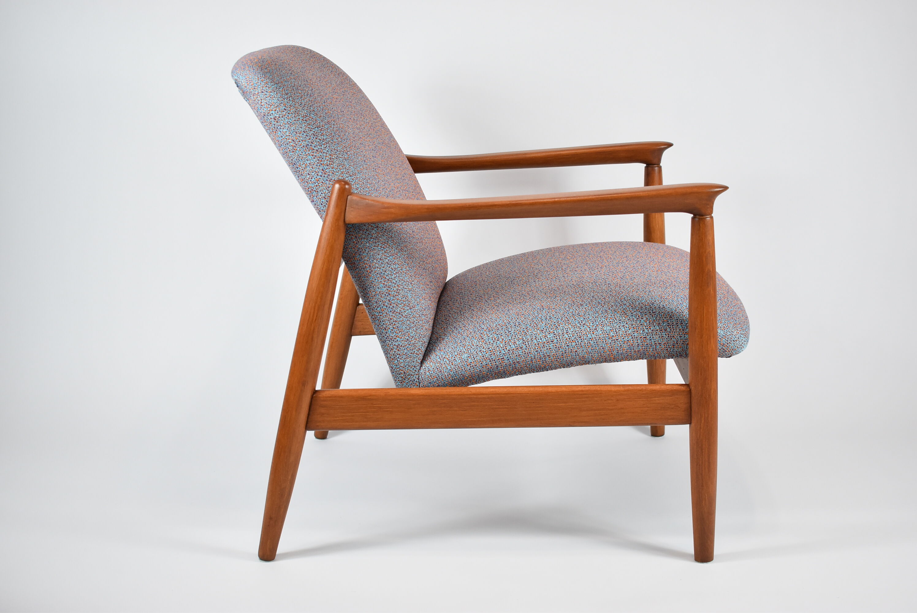 Fully restored vintage armchair, designer E.Homa, 60s, East Europe, multicolour, water resistant