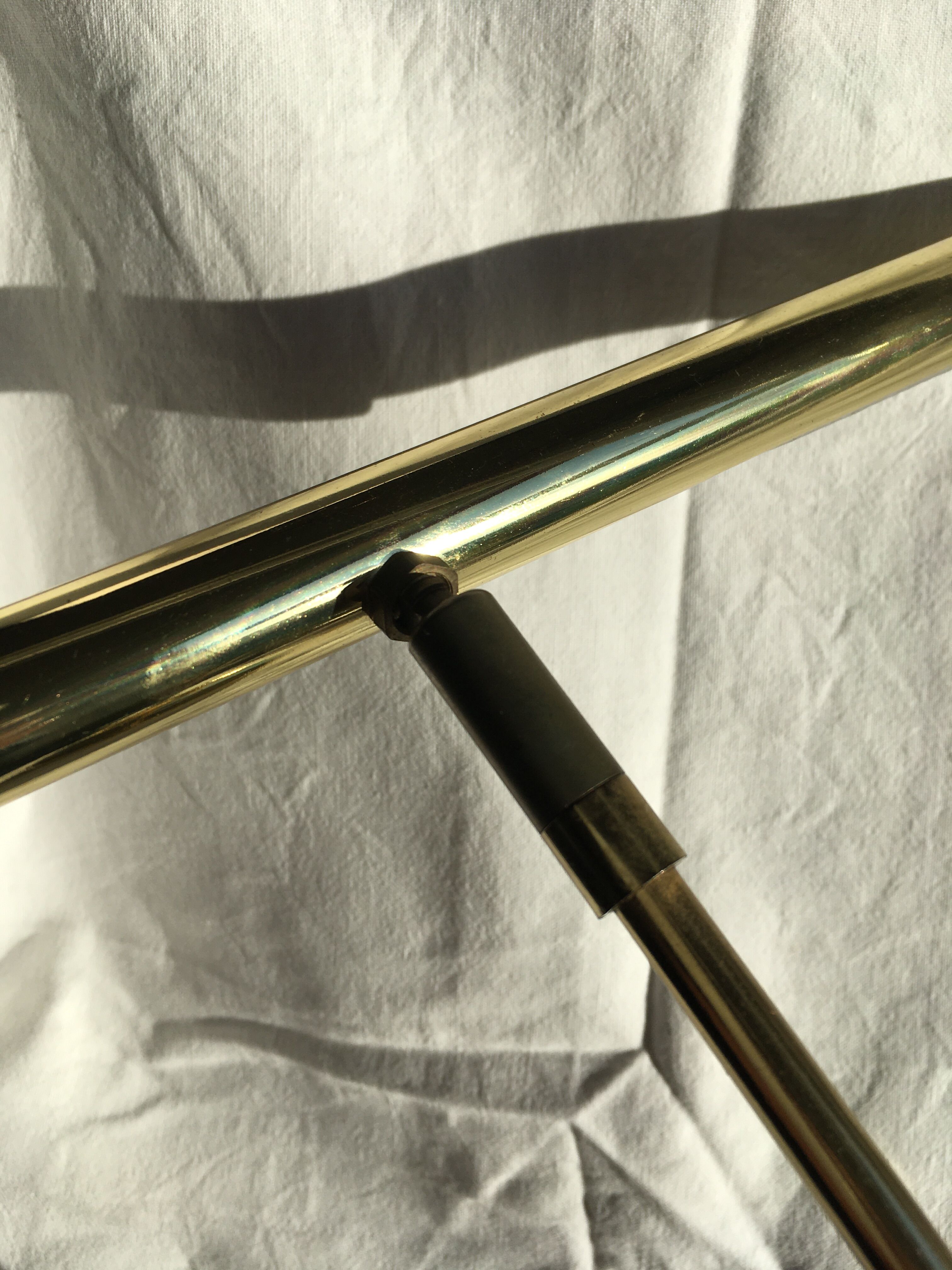 Piano or desk lamp in gilded brass