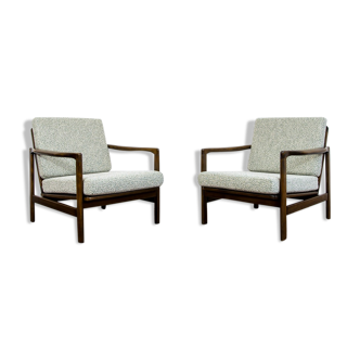 Pair of Restored Green B-7522 armchairs by Zenon Bączyk, 1960’s