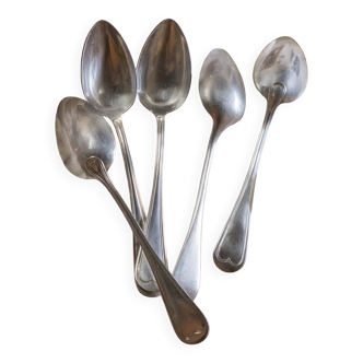 Set of 5 silver soup spoons "Louise"