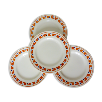 4 flat plates in iron earth of the Salins model Lucette