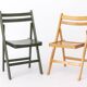 Set of 4 Vintage Green Folding Chairs, German Beech Wood Chairs,  60s–70s