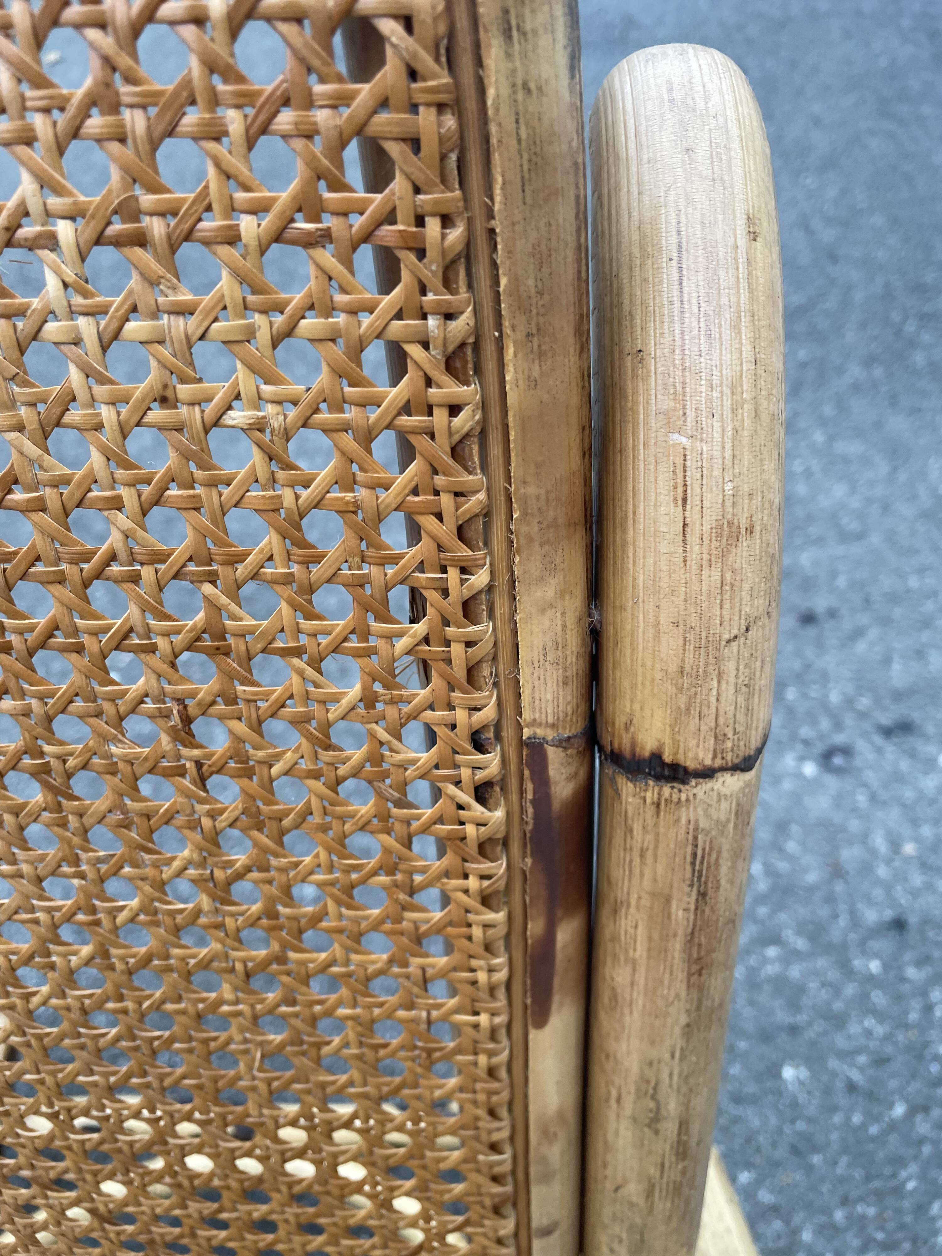 Rattan and cane rocking chair