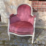 Armchair / Pink velvet Bergère