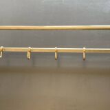 Art-deco wall-mounted coat rack in brass