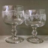 Set 12 verres d’Alsace cristal gravé vin et apéritif