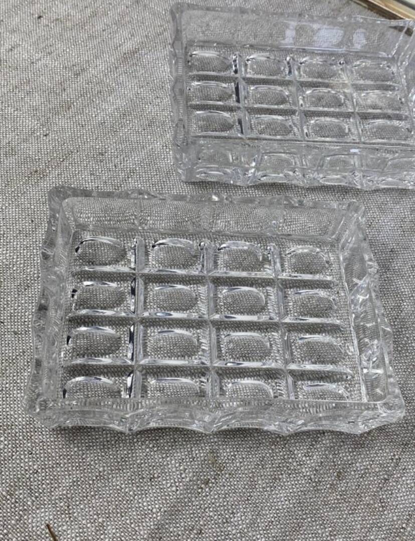 Silver-plated metal and glass hors d'oeuvre tray