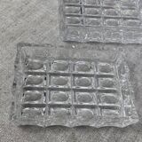Silver-plated metal and glass hors d'oeuvre tray