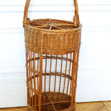 Wicker bottle rack bar basket