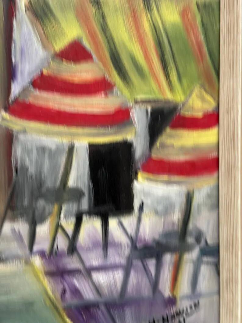 Original Swedish Oil on Canvas – “City Life” by H. Hanson 61 – Vintage & Framed – 72 × 45 cm (28.3" x 17.7")