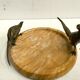 Empty marble pocket has 20th century bronze bird decoration