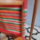 Vintage wooden folding chairs and basque fabric