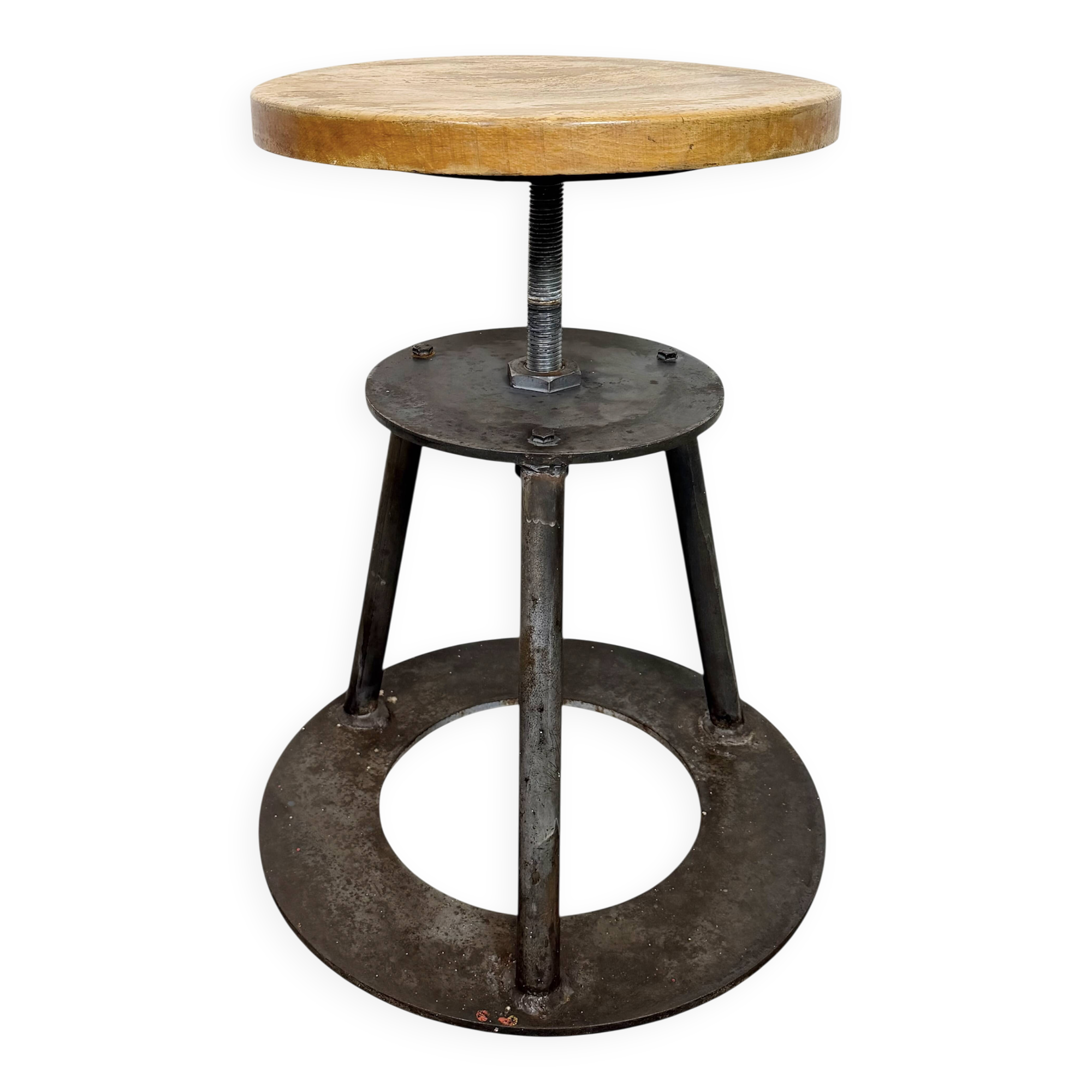 Black Industrial Workshop Swivel Stool, 1960s