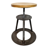 Tabouret pivotant industriel noir, années 1960