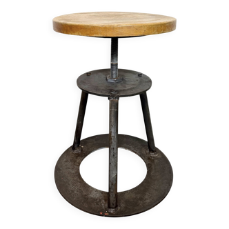 Black Industrial Workshop Swivel Stool, 1960s