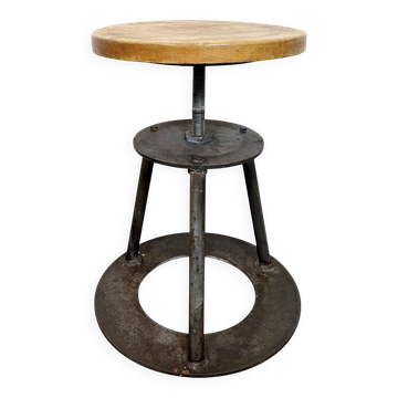 Black Industrial Workshop Swivel Stool, 1960s