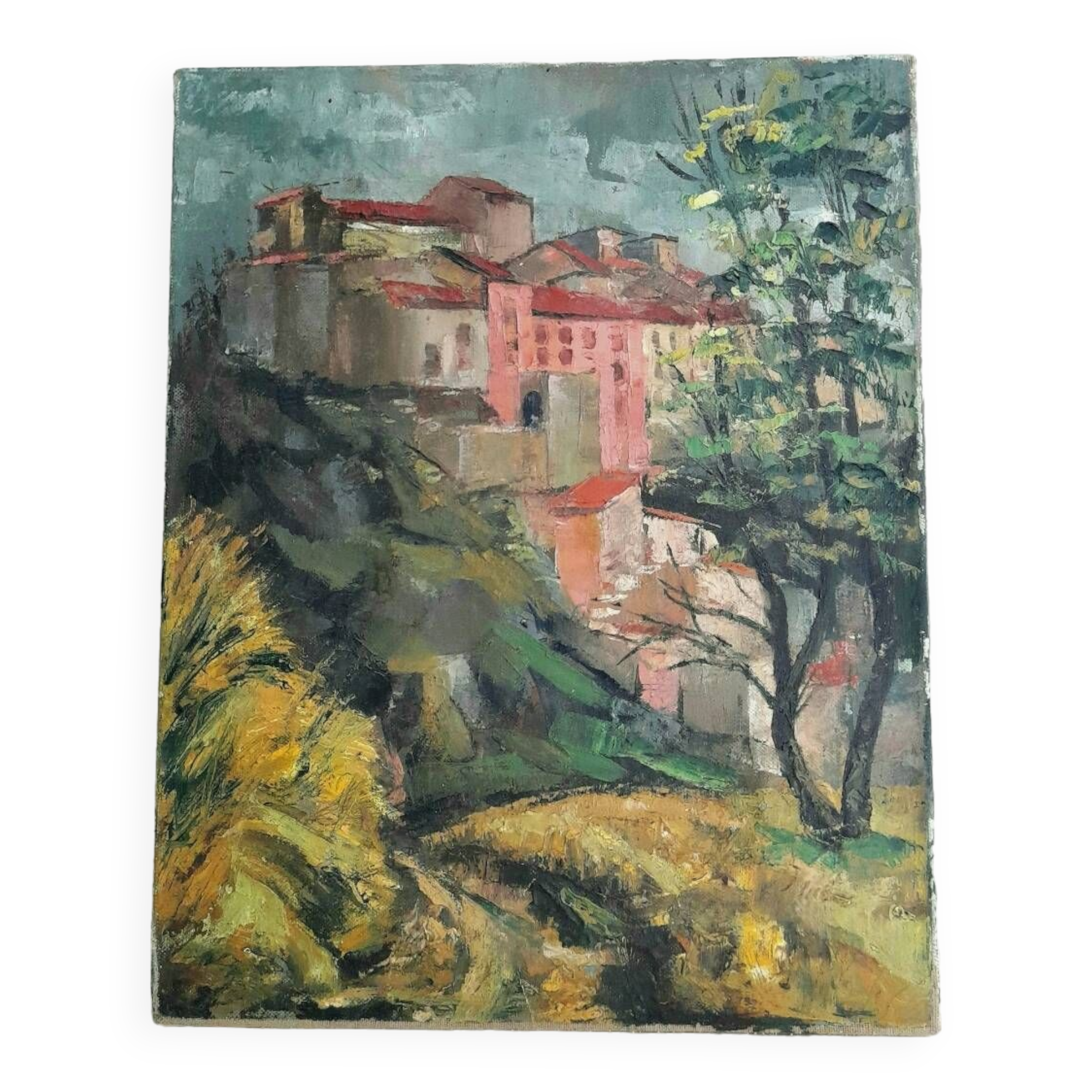 Old landscape oil painting