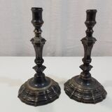 Pair of 18th century brass candlesticks
