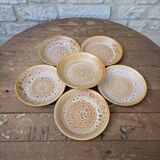 Set of 6 deep plates in stoneware Niderviller model Fauve from the 1960s.