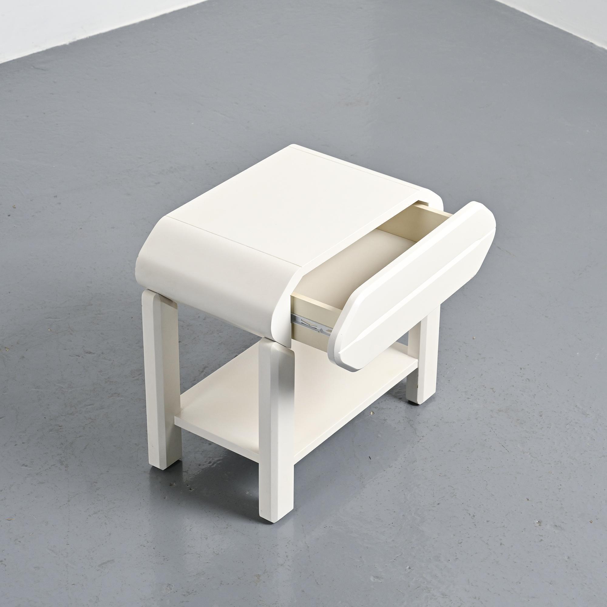 Pair of pine bedside tables by Maison Regain, circa 1970.