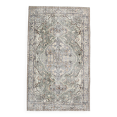 5x9 Turkish Olive Green & Cream Floral Vintage Area Rug, 169x280Cm