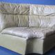 Patchwork large olive green leather corner lounge chair by Laauser, 1970s