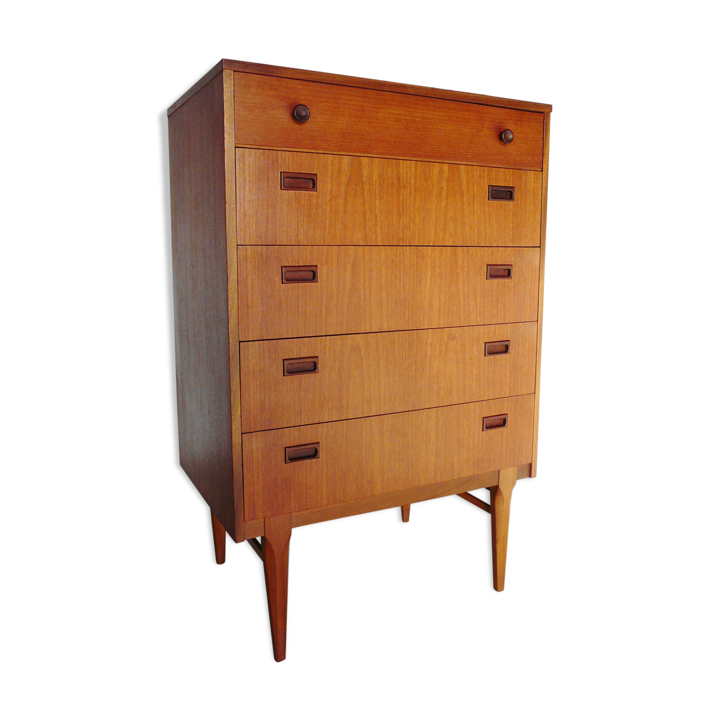 High Scandinavian teak chest of drawers