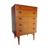 High Scandinavian teak chest of drawers