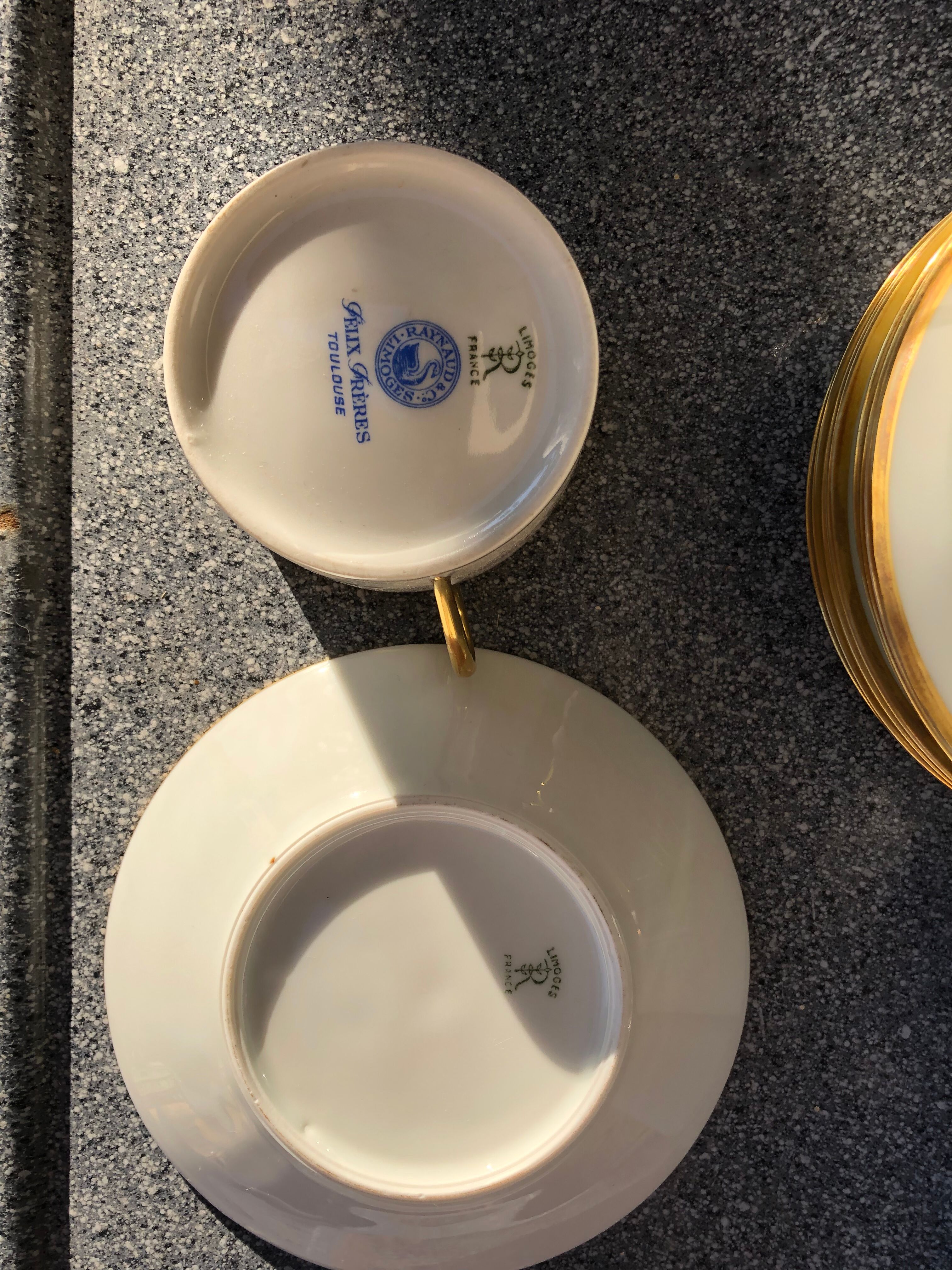 Lot de grandes tasses à café porcelaine Raynaud