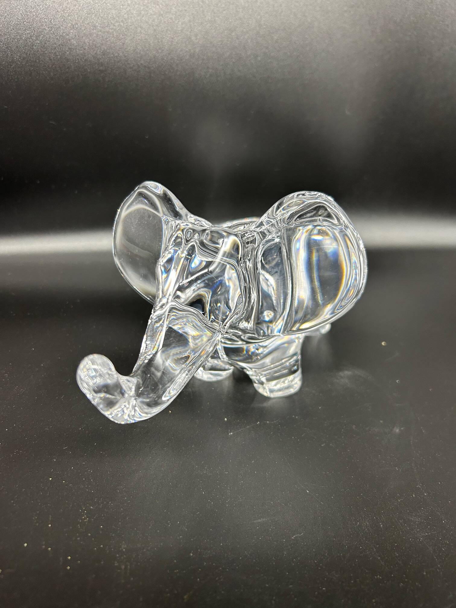 Large crystal elephant pocket tray