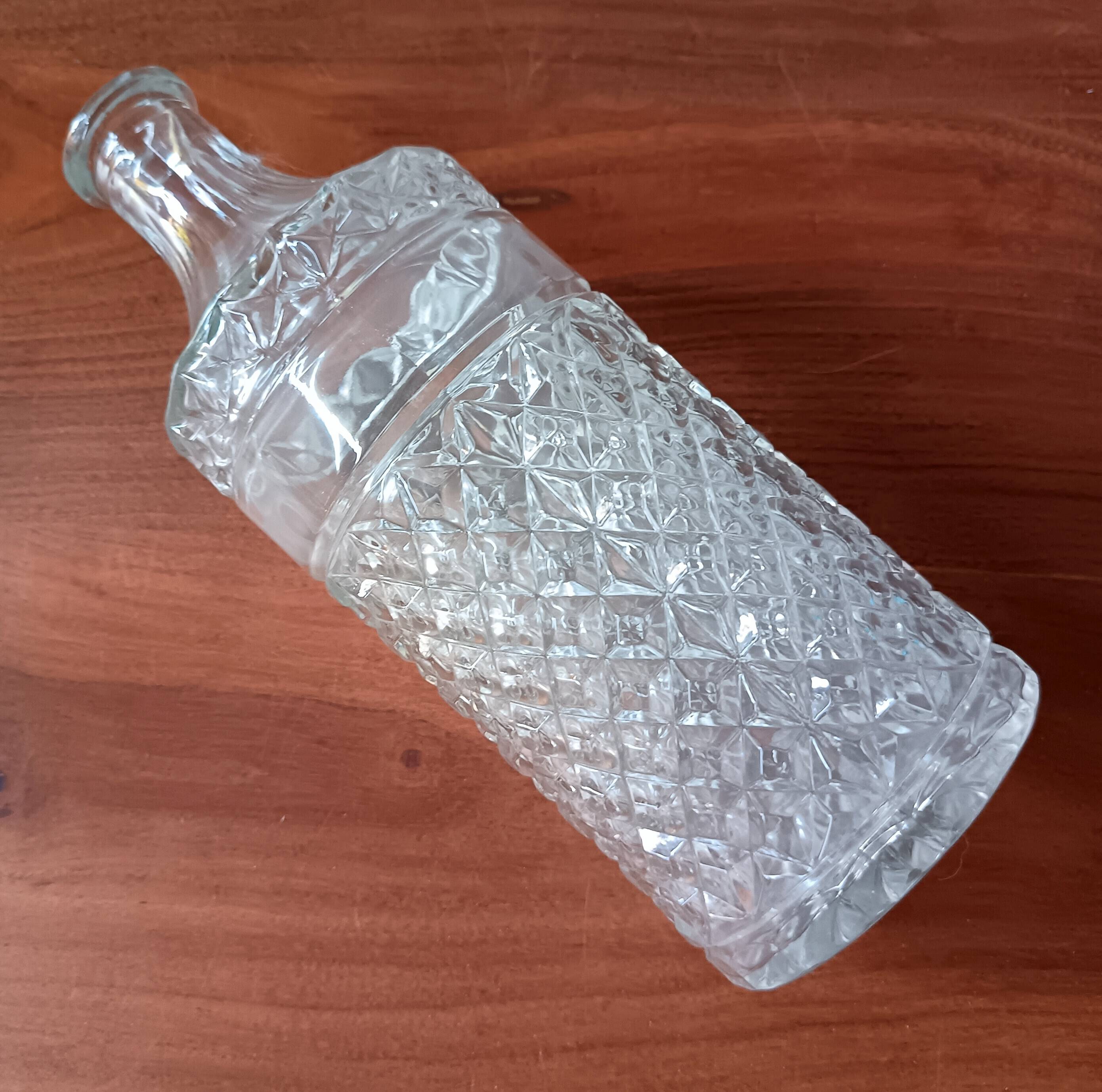 Vintage round clear glass carafe