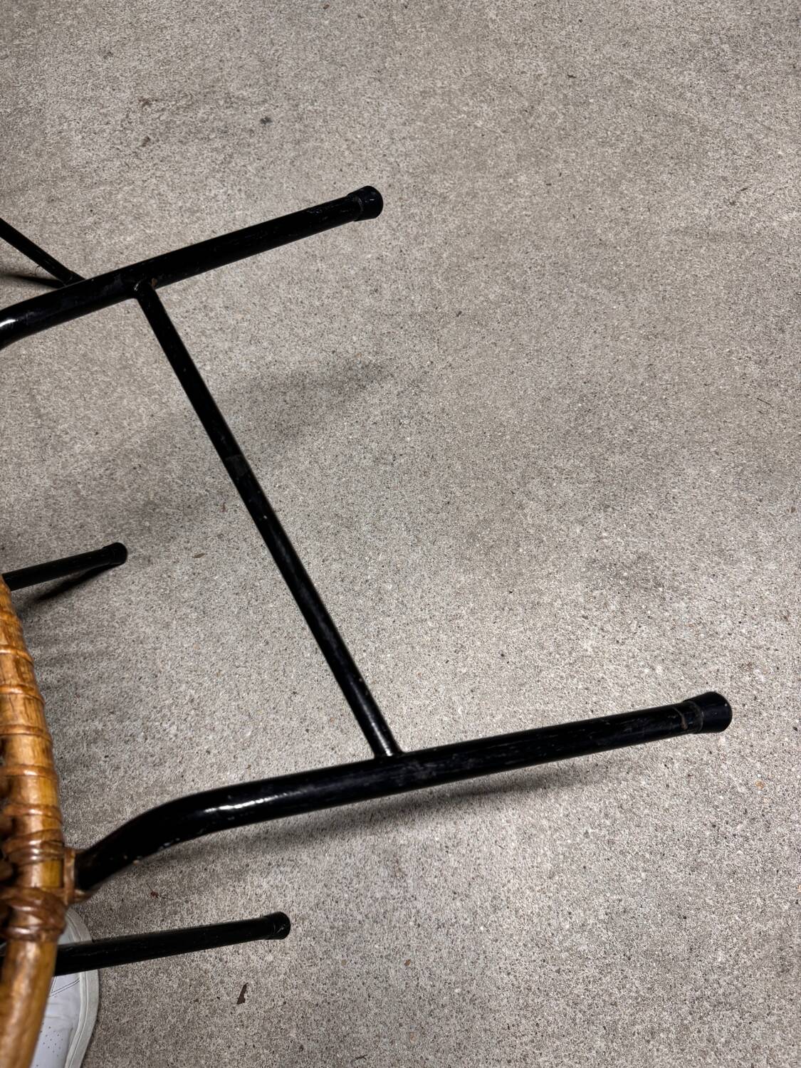 Set of 4 vintage 1950s/60s wicker rattan adult basket armchairs