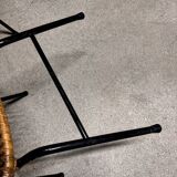 Set of 4 vintage 1950s/60s wicker rattan adult basket armchairs