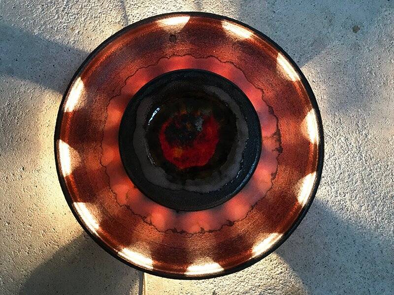 Modernist Scandinavian ceramic art wall lights or sconces, 1960s, set of 2