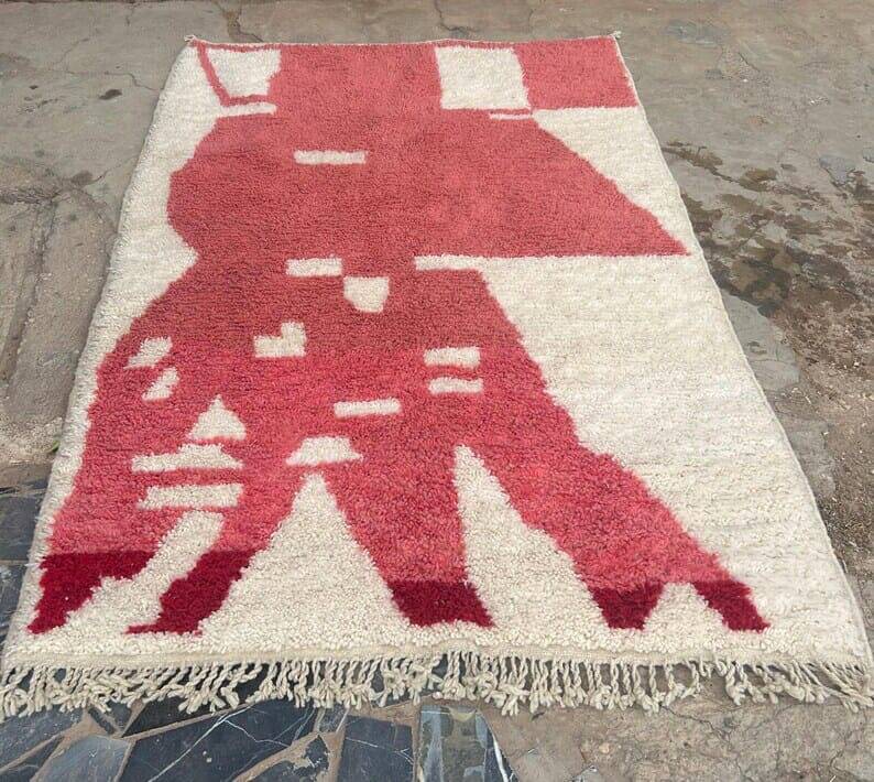 Traditional handmade Berber rug, size 100 x 200 cm