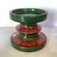 Fohr Germany ceramic candle holder green and red