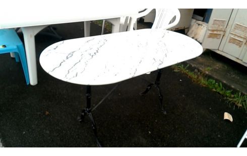 Bistro table with white marble top