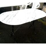 Bistro table with white marble top