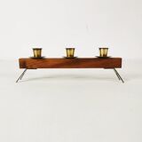 Modernist teak candlestick, Germany, 1960s.